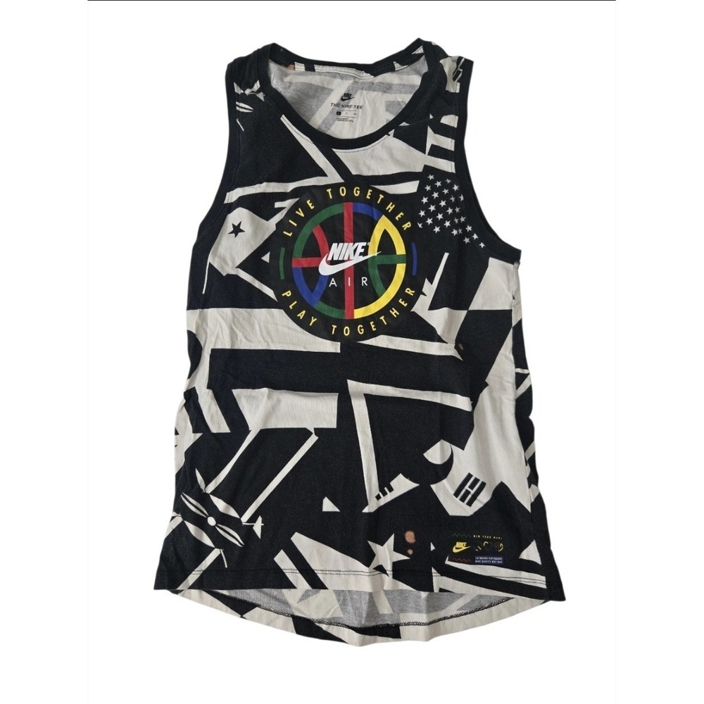 Nike Air Live Together Play Together‎ Tank Top Mens Small Black White Graphic S